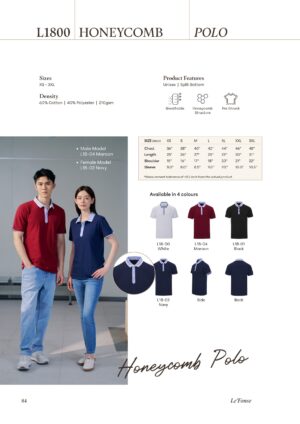 LE'FONSE - L1800 HONEYCOMB POLO (210GSM)