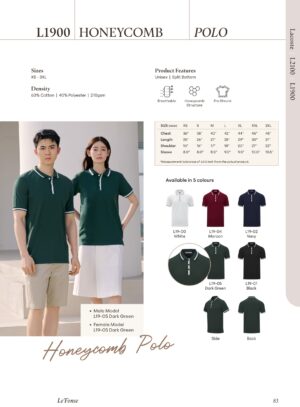 LE'FONSE - L1900 HONEYCOMB POLO (210GSM)