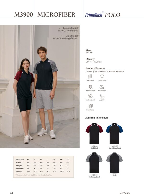 Le'fonse - M3900 Microfiber Polo (160gsm)