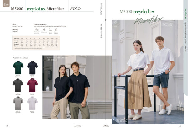 LE'FONSE - M5000 RECYCLED MICROFIBER POLO 180GSM