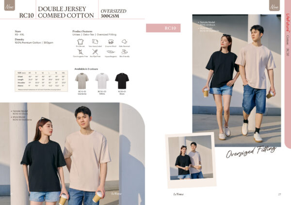 LE'FONSE - RC10 DOUBLE JERSEY COMBED COTTON OVERSIZED 300GSM