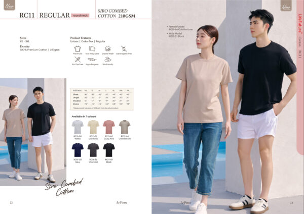 Le'fonse - RC11 Regular Round Neck Siro Combed Cotton 210gsm