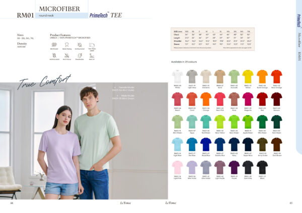 LE'FONSE - RM01 MICROFIBER ROUND NECK TEE (160GSM)