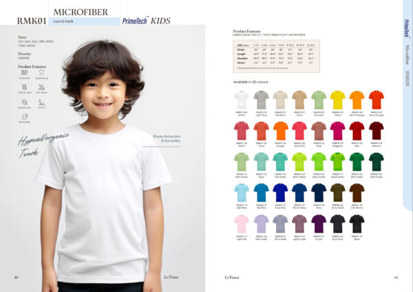RMK01 (2025) LE'FONSE - RMK01 MICROFIBER ROUND NECK KIDS PRIMETECH TEE (160GSM)