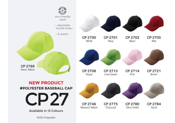 OREN - CP 27 POLYESTER BASEBALL CAP (NEW)