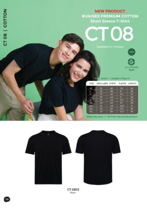 OREN - CT 08 UNISEX PREMIUM COTTON SHORT SLEEVE T-SHIRT (270GSM)