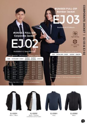 OREN - EJ 02 UNISEX FULL-ZIP CORPORATE JACKET (240GSM) & EJ 03 UNISEX FULL-ZIP BOMBER JACKET (200GSM)