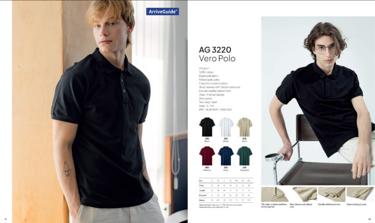 ARRIVE GUIDE - AG3220 VERO POLO 100% COTTON (220GSM)