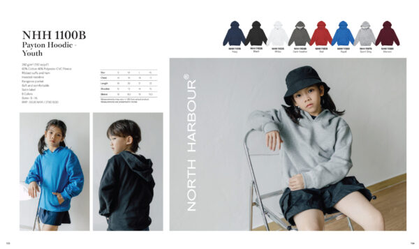 NORTH HARBOUR - NHH1100B PAYTOP HOODIE YOUTH (260GSM)