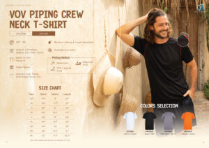 ULTIFRESH - UDF08 VOV PIPING CREW NECK T-SHIRT (UNISEX) 170GSM