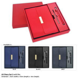 A5 Diary Set 2 with Pen M A5 Diary Set 2 with Pen