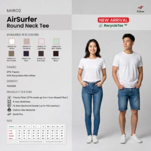 MHR02 LE'FONSE - MHR02 AirSurfer Round Neck Tee (160gsm)