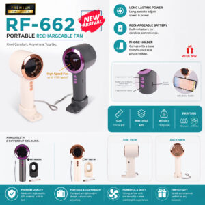 AD RF-662 Portable Rechargeable Fan