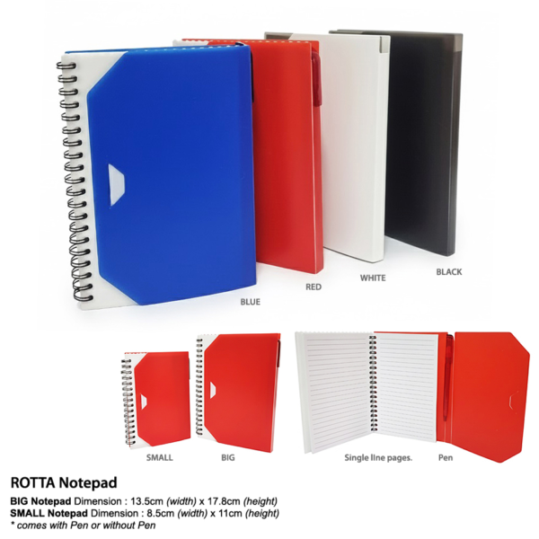 M ROTTA Notepad (with or without Pen)